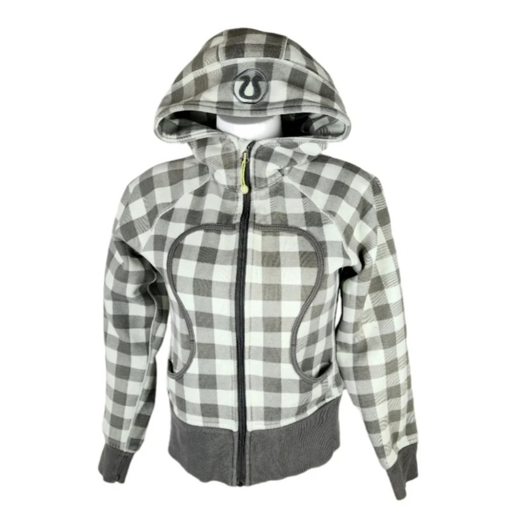 Lululemon Athletica  Original Scuba Hoodie Two-Tone Green Checker Plaid No Size